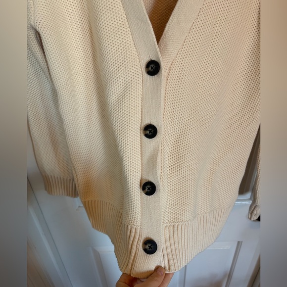 NWOT Everlane The Cotton Honeycomb Cardigan Cream XS - Picture 10 of 15